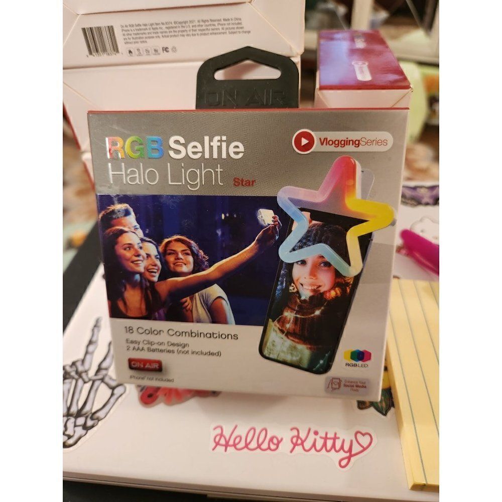 New! RGB Selfie Ring Light ~  STAR SHAPED ~ 18 Color Combinations Cell Phone Lig